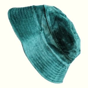Emerald Green Velour Bucket Hat